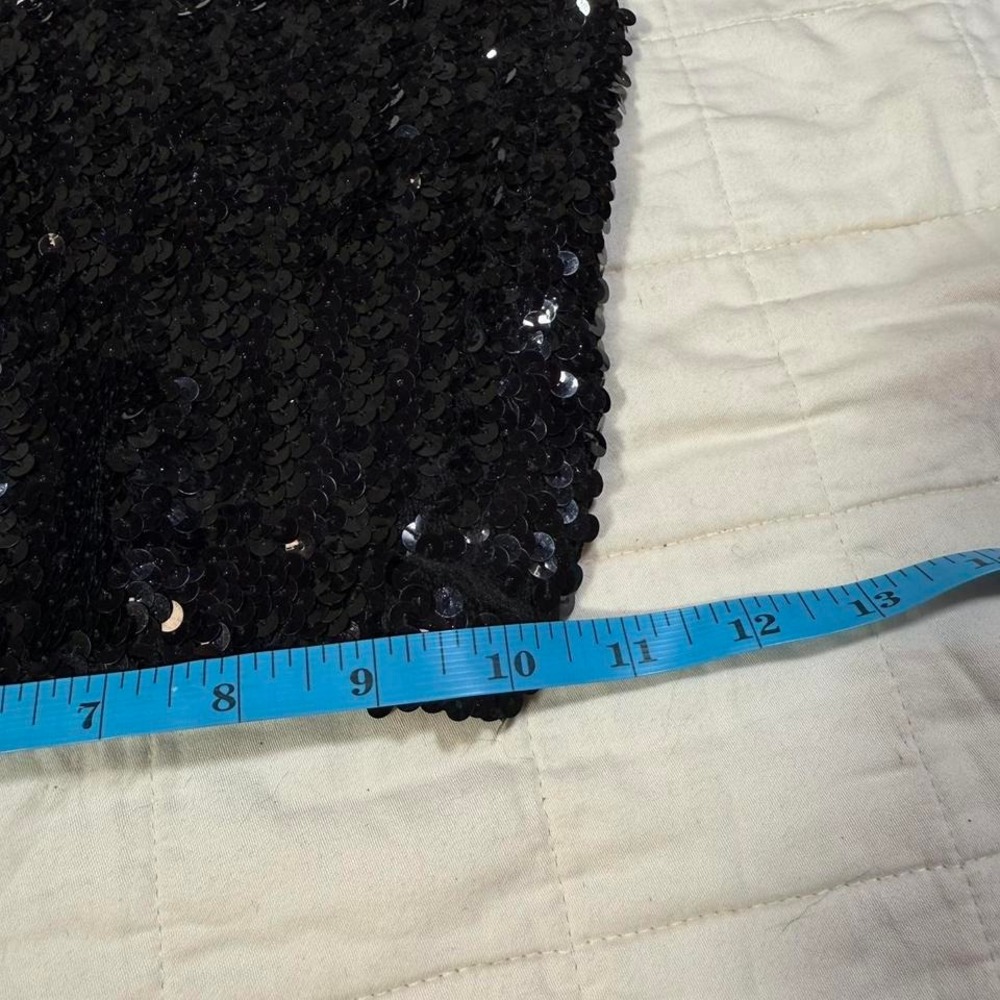 Y2K Black Sequin Tube Top – Stretch Fit (One Size) - Picture 5 of 6